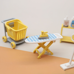7pcs Mini Washing Machine Vacuum Laundry Room Set Toy