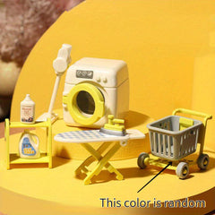 7pcs Mini Washing Machine Vacuum Laundry Room Set Toy