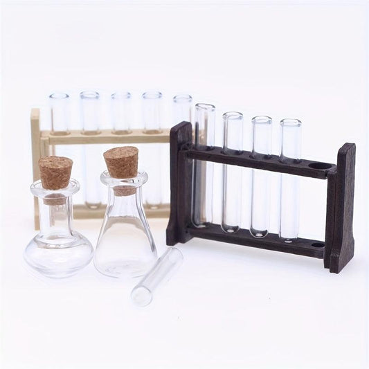 Mini Glass Test Tube Measuring Cup Set - Dollhouse Decoration