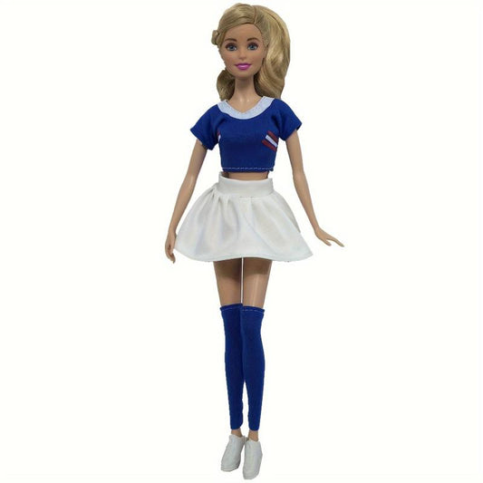3pcs Doll Clothes Football Jersey Top Pants Socks Skirt For 29 21 Cm Doll