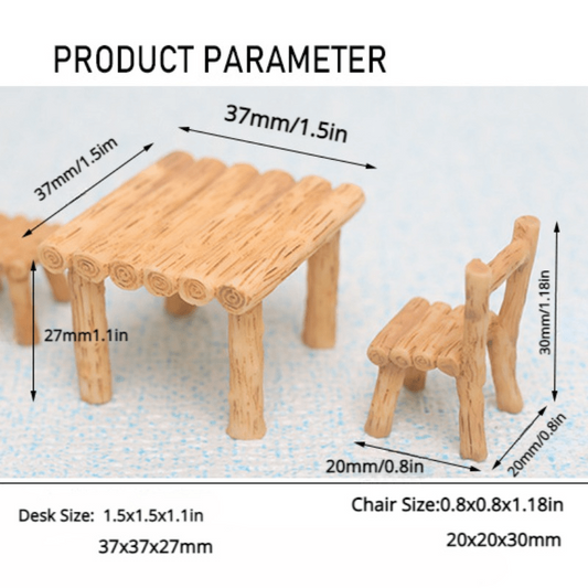 Dollhouse Table & Chair Set for Simulation House Toys
