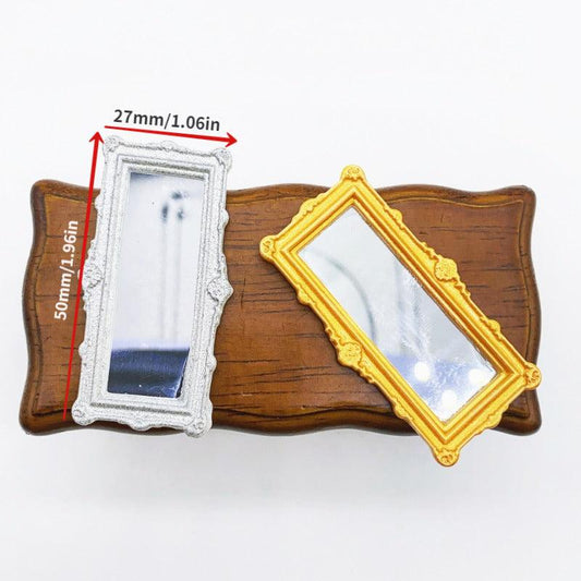 1pc Mini Resin Mirror Dollhouse Decoration
