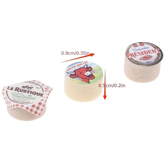 3pcs 1:12 Dollhouse Mini Cheese Ornaments Set