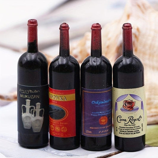 Mini Plastic Wine Bottle Ornaments 1:12 Dollhouse Micro Landscape Decoration