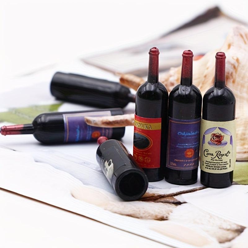 Mini Plastic Wine Bottle Ornaments 1:12 Dollhouse Micro Landscape Decoration