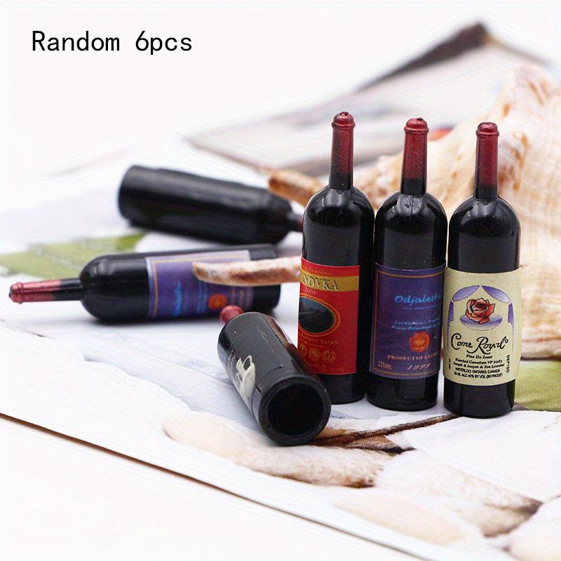 Mini Plastic Wine Bottle Ornaments 1:12 Dollhouse Micro Landscape Decoration