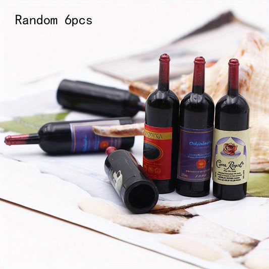 Mini Plastic Wine Bottle Ornaments 1:12 Dollhouse Micro Landscape Decoration