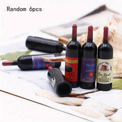Mini Plastic Wine Bottle Ornaments 1:12 Dollhouse Micro Landscape Decoration