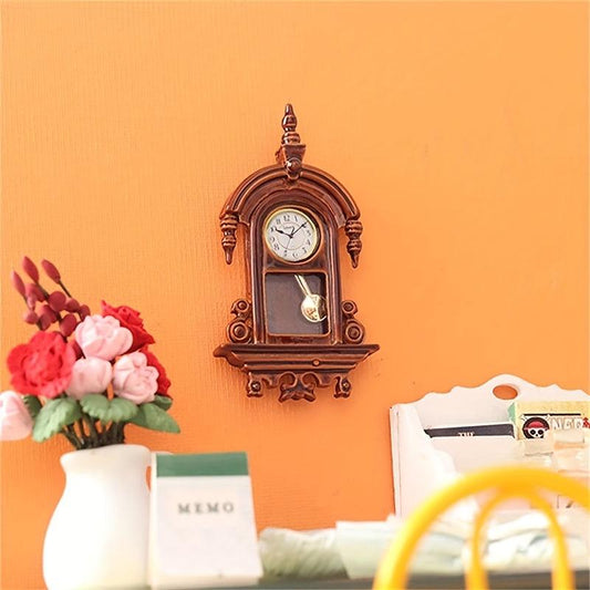 1:12 Dollhouse Wall Clock Vintage Furniture Decor Gift