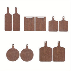 10pcs 1:12 Dollhouse Cutting Board Wooden Mini Kitchen Accessories