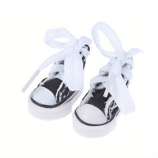 1 Pair Mini Finger Shoes Canvas Boots 1/6 Doll Skateboard Shoe