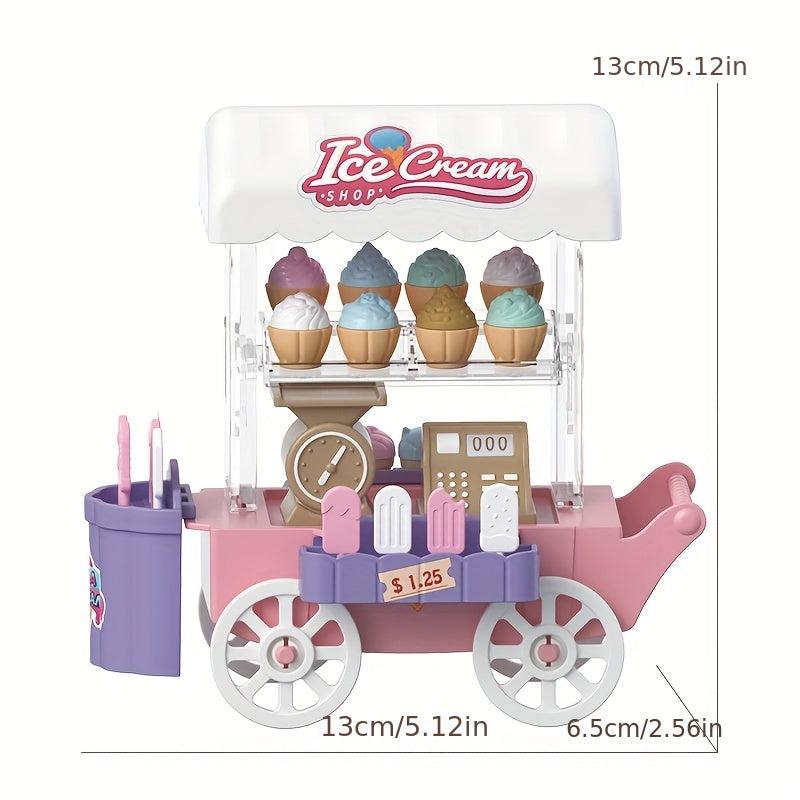 Toy Ice Cream Pushcart Mini Scene Dollhouse Decoration