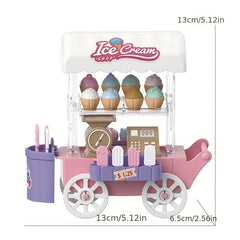 Toy Ice Cream Pushcart Mini Scene Dollhouse Decoration