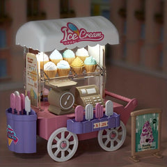 Toy Ice Cream Pushcart Mini Scene Dollhouse Decoration