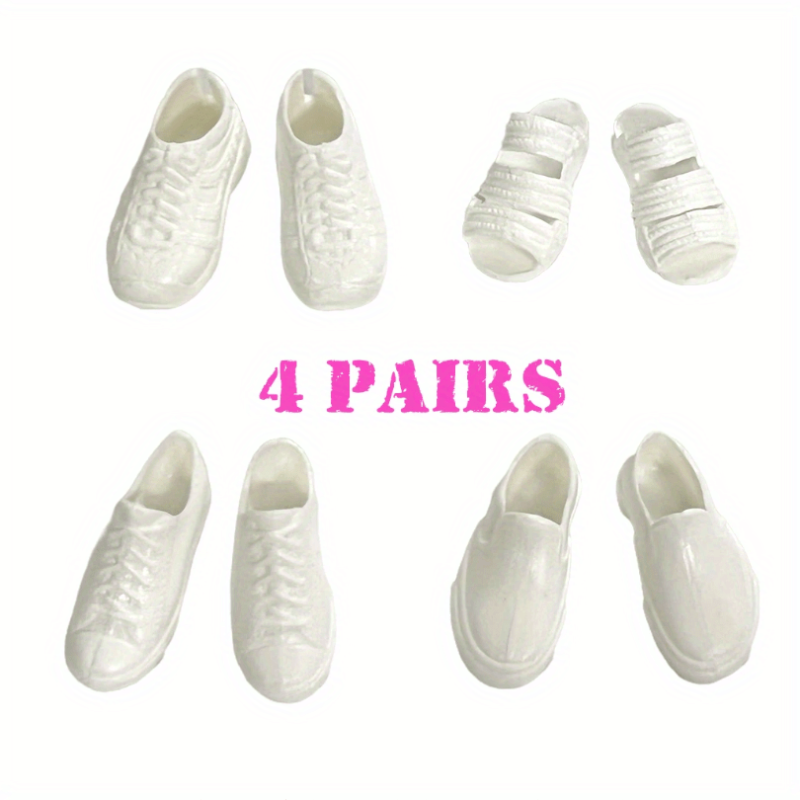 4 Pairs Business Shoes Slippers Doll Shoes Prince Boots Male Doll Casual Shoes