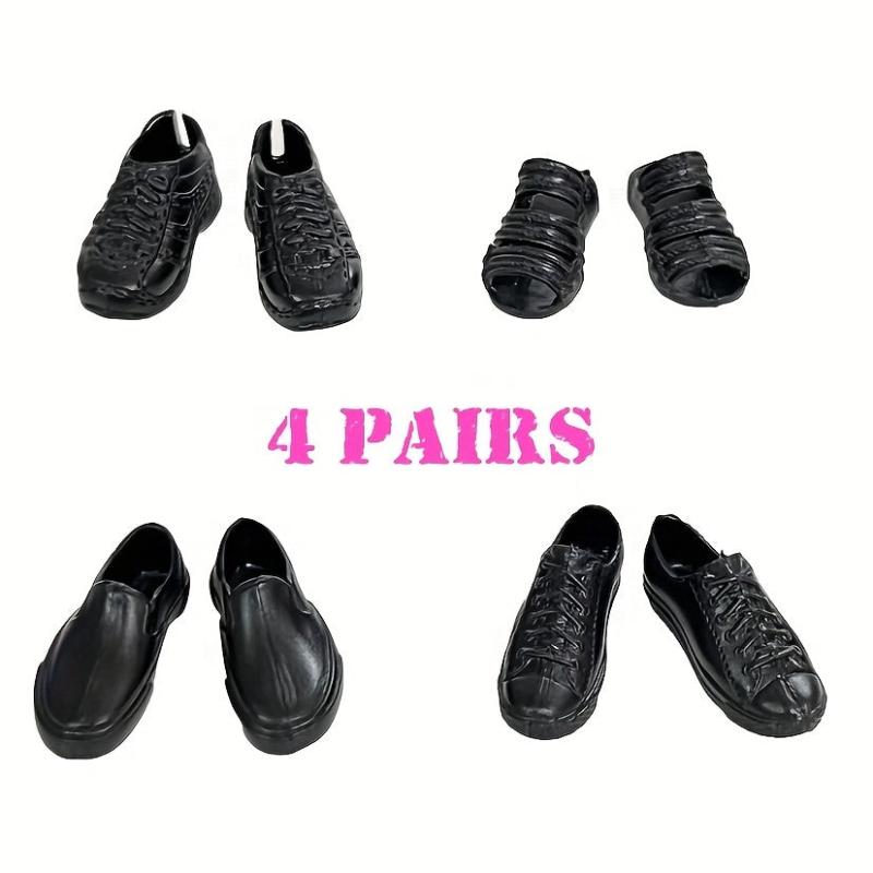 4 Pairs Business Shoes Slippers Doll Shoes Prince Boots Male Doll Casual Shoes