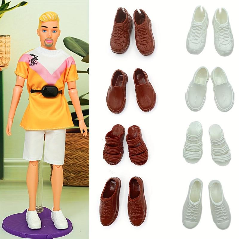 4 Pairs Business Shoes Slippers Doll Shoes Prince Boots Male Doll Casual Shoes