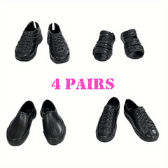 4 Pairs Business Shoes Slippers Doll Shoes Prince Boots Male Doll Casual Shoes