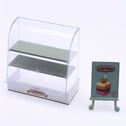 Mini Cake Cabinet Shelf Display Cabinet Dollhouse Food Play Model Accessories