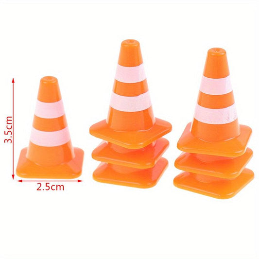 7pcs Mini Traffic Road Cones Training Roadblock Signs Toy