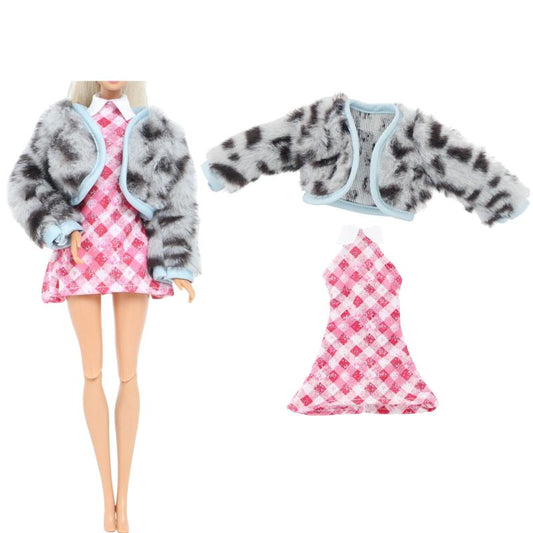 Plush Fleece Coat Dress Top Trousers Mini Skirt Suit Doll Accessories