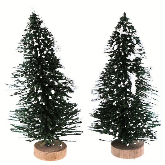 2pcs Dollhouse Christmas Trees Fairy Garden Doll House Decoration