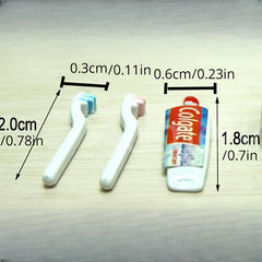 1pc Toothpaste & Toothbrush Set for Doll House Furniture