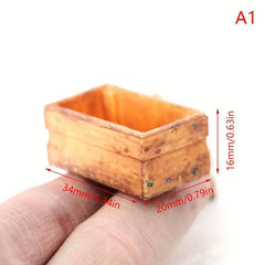 Mini Wooden Dollhouse Box Decoration