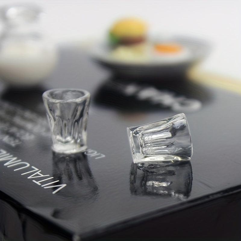 4pcs Mini Resin Transparent Cup Dollhouse Accessories
