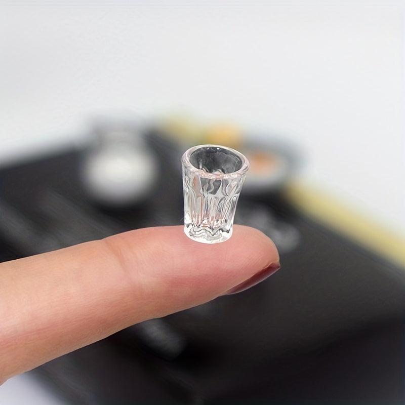 4pcs Mini Resin Transparent Cup Dollhouse Accessories