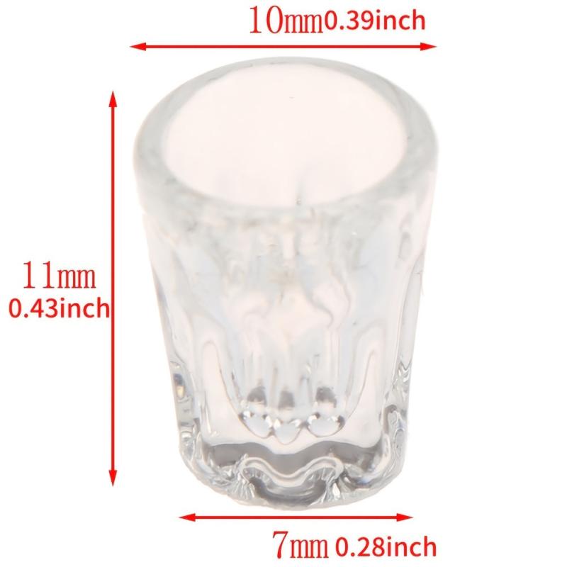 4pcs Mini Resin Transparent Cup Dollhouse Accessories