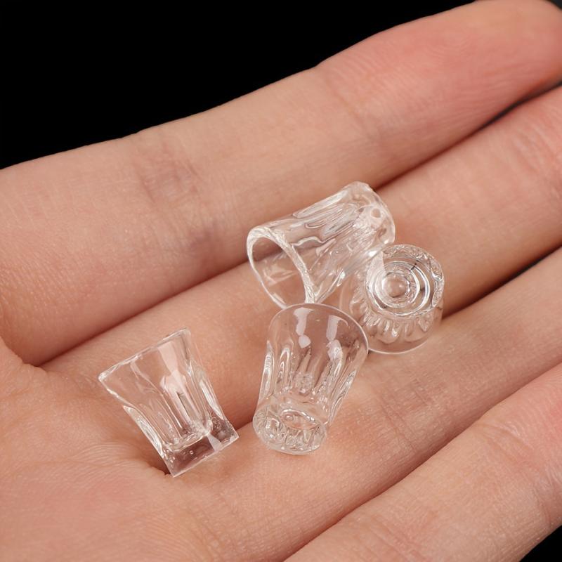 4pcs Mini Resin Transparent Cup Dollhouse Accessories