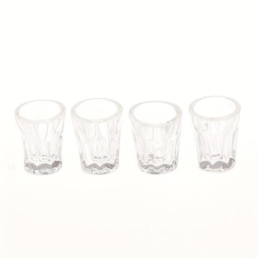 4pcs Mini Resin Transparent Cup Dollhouse Accessories