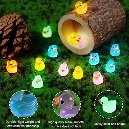 Luminous Mini Ducks for Aquarium Landscape Dollhouse