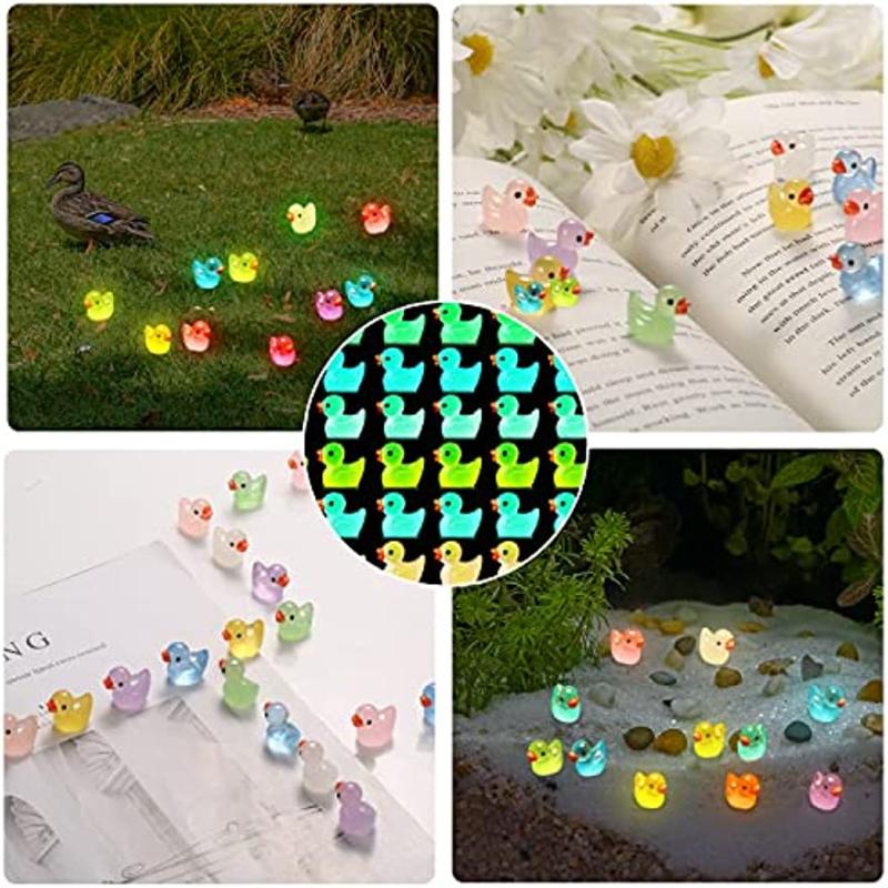 Luminous Mini Ducks for Aquarium Landscape Dollhouse