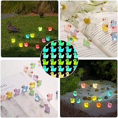 Luminous Mini Ducks for Aquarium Landscape Dollhouse