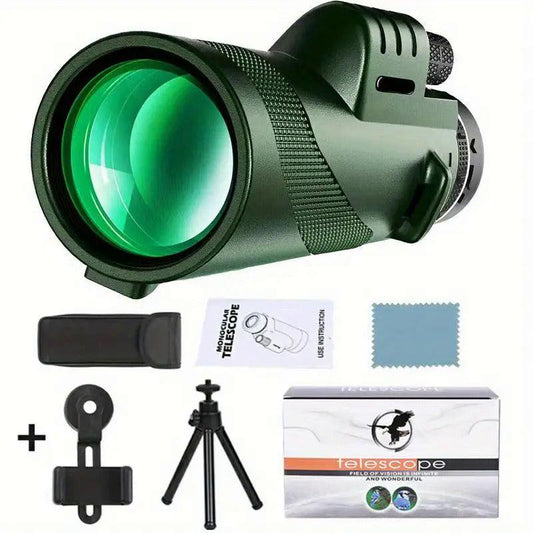 80x100 HD Monocular Telescope for Bird Watching Stargazing Camping Hiking Travel