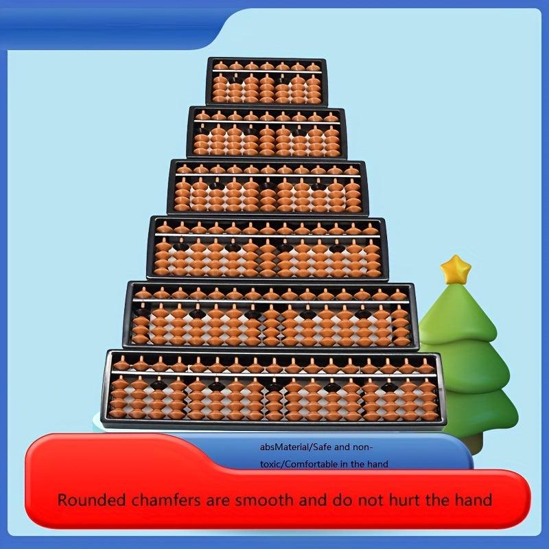 Children's Abacus 138 Beads 7 Rows Brown Beads Mental Arithmetic