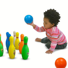 Children's Bowling Set with 10 Bottles and 2 Balls - Indoor & Outdoor Fun