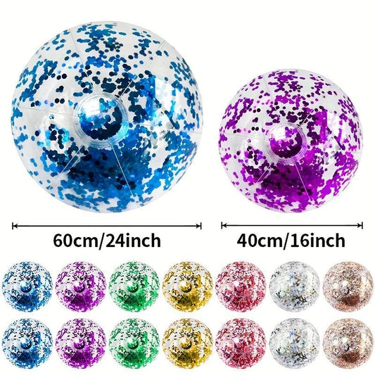 Glitter Ball Water Play Toy Inflatable Sequins Beach Ball