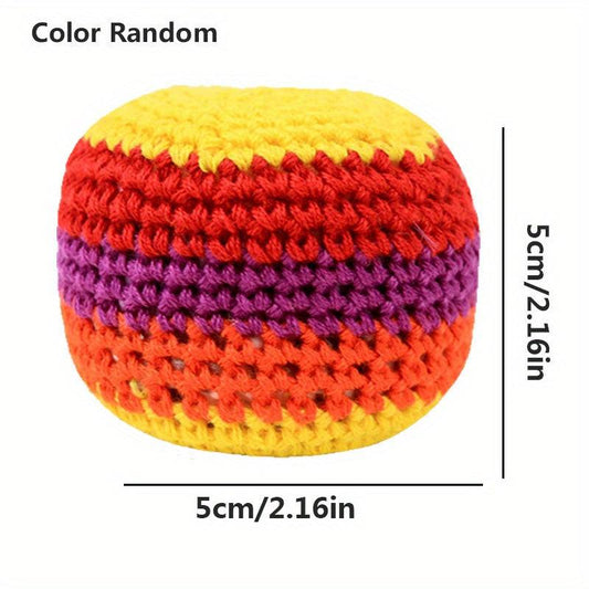 1pc Knitted Juggling Sacks Kick Balls For Kids Wool Footbag Sandbag