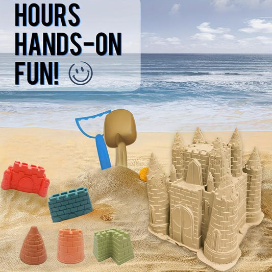 13pcs Beach Sand Castle Kit Sand Toys For Kids Outdoor Fun Castle Bucket Molds