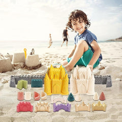 13pcs Beach Sand Castle Kit Sand Toys For Kids Outdoor Fun Castle Bucket Molds