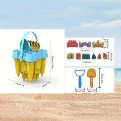 13pcs Beach Sand Castle Kit Sand Toys For Kids Outdoor Fun Castle Bucket Molds