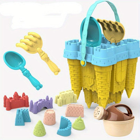 13pcs Beach Sand Castle Kit Sand Toys For Kids Outdoor Fun Castle Bucket Molds