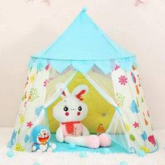 Kids' Princess Castle Play Tent with Cartoon Plant Design