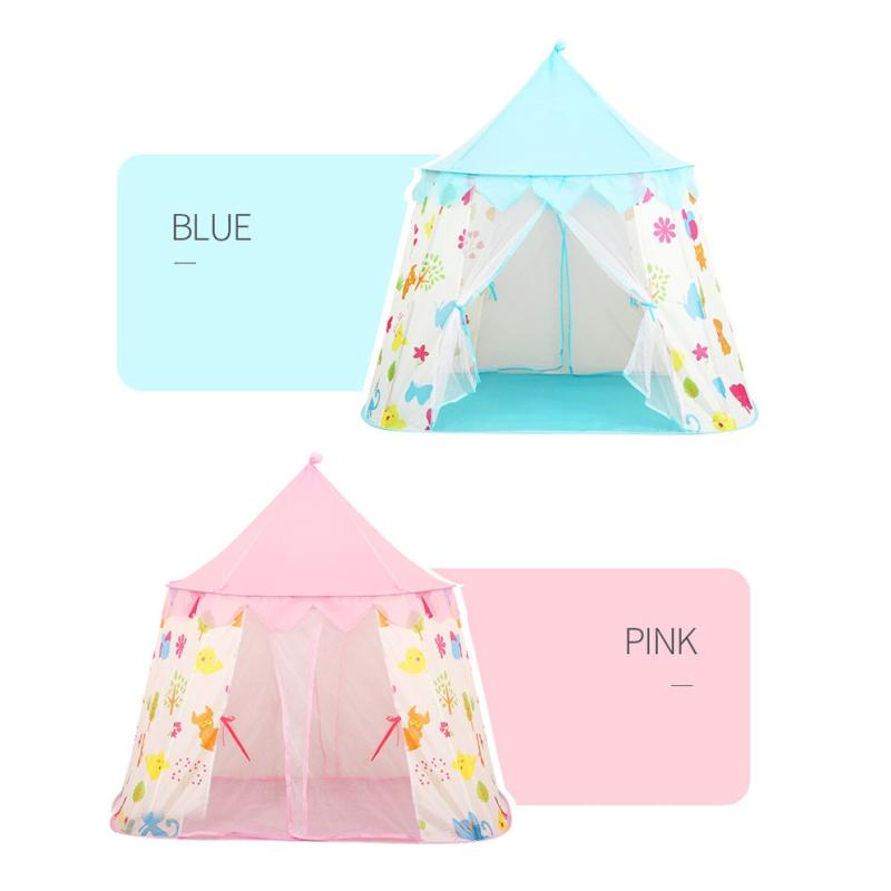 Kids' Princess Castle Play Tent with Cartoon Plant Design