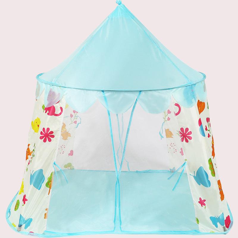 Kids' Princess Castle Play Tent with Cartoon Plant Design