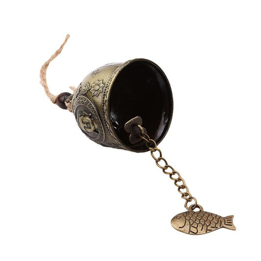 Vintage Alloy Buddha Statue Bell Blessing Car Hanging Decor