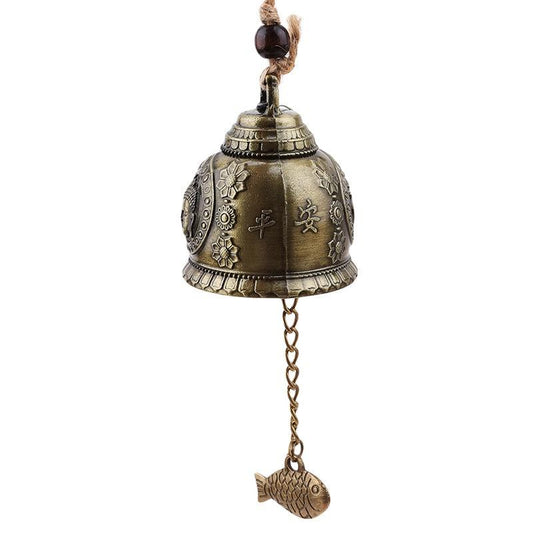 Vintage Alloy Buddha Statue Bell Blessing Car Hanging Decor